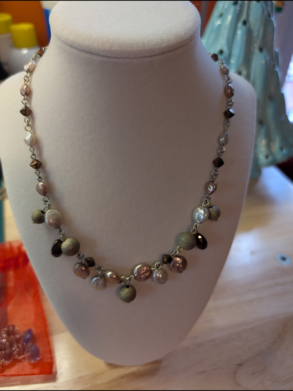 Elegant Multi-Tone Pearl & Bead Necklace - Women Jewelry -
